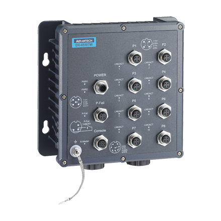 EN50155 IP67 8 M12+2 Fiber Managed Switch - Wide Temperature
